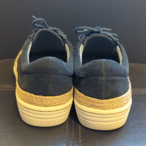 Clarks Navy Suede Marie Mist Espadrille Comfort Lace Up Derby Sneaker - Picture 4 of 6